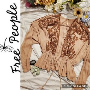 Free people floral embroidery top